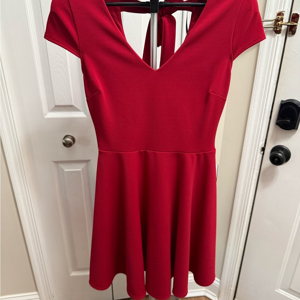 B Darlin Red V-Neck Mini Dress